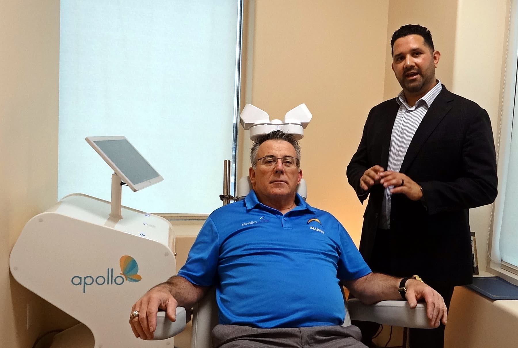 Apollo PrTMS treatment chair in the Chula Vista clinic